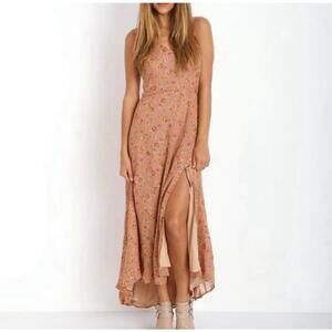 Line & Dot Revolve Mauve Pink Romantic Floral High Low Dress - Size Small